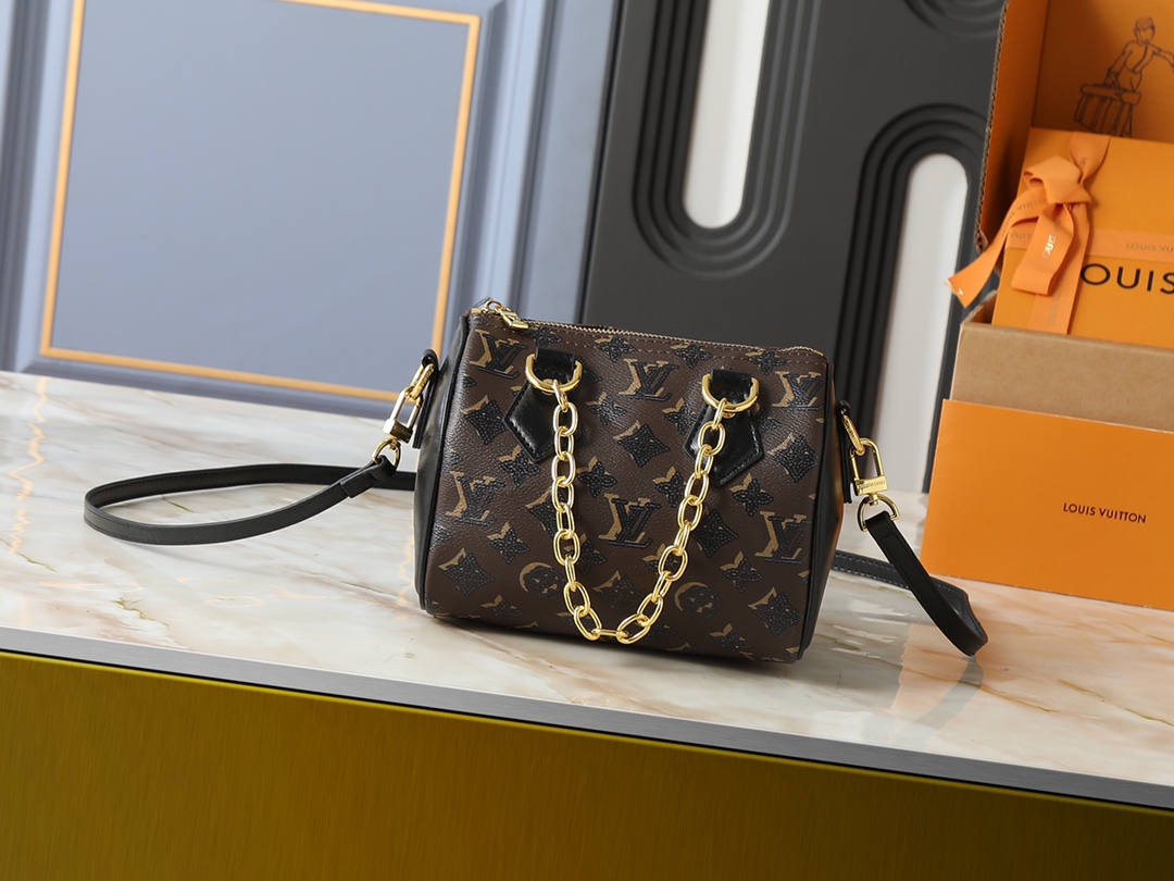 Louis Vuitton LV Classic Handbag Premium Canvas Model M14700 Padlock Detail Travel Ready Luxury Designer